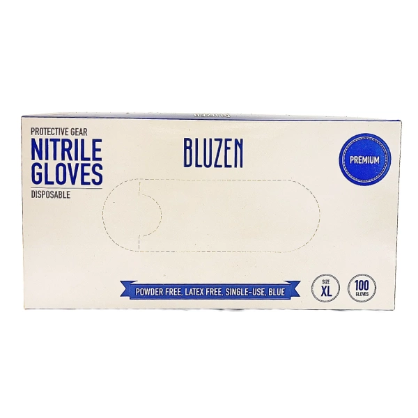 Bluzen Blue Disposible Nitrile Gloves - Medium