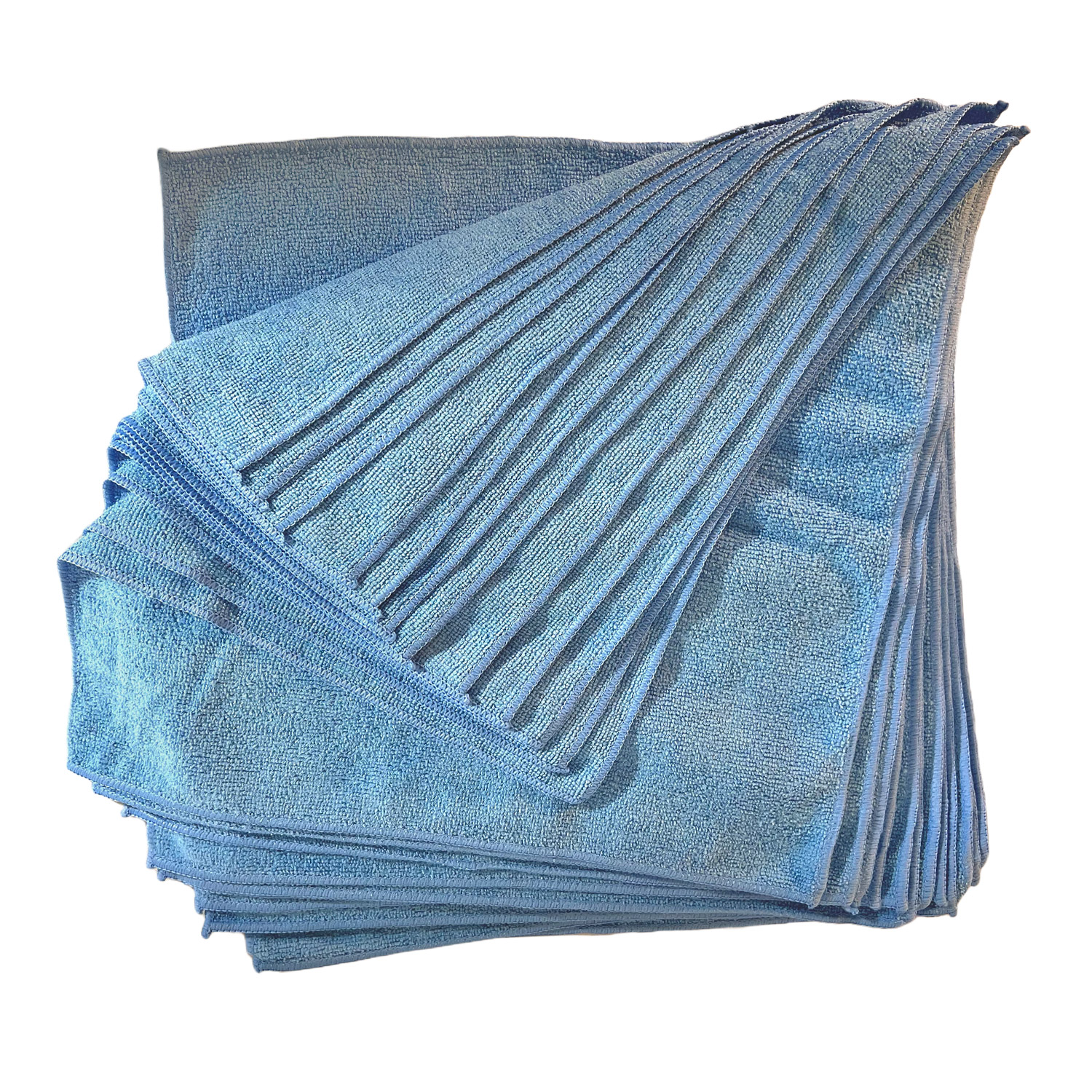 BLUE-MICROFIBER-TOWELÂ 16X16inches-12-PACK BLUE MICROFIBER TOWELÂ 12"X12" EACH - Image 1